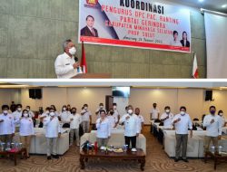 Rakor Gerindra Minsel dibuka Bupati FDW, Marentek: Kami siap menangkan pesta demokrasi 2024