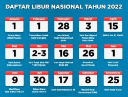 Catat, berikut daftar 15 hari Libur Nasional tahun 2022 sesuai SKB 3 Menteri