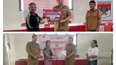 Pemdes Kumelembuai salurkan BLT DD tahap I Tahun 2023, ini pesan Hukum Tua Hansye Mintalangi