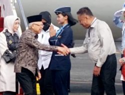 Tiba di Manado, Wapres Ma’ruf Amin Disambut Gubernur Sulut Olly Dondokambey dan Isteri