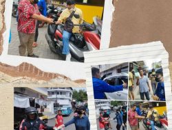 Dampak Abu Vulkanik Gunung Ruang, DPC Gamki Minsel Bagi-bagi Masker Gratis