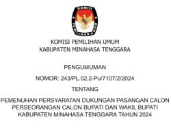 KPU Mitra Umumkan Pemenuhan Persyaratan Dukungan Paslon Perseorangan Cabup dan Cawabup di Pilkada 2024