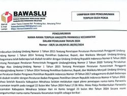 Bawaslu Minsel Umumkan 18 Nama Terpilih Anggota Panwaslu Kecamatan, Ini Daftarnya