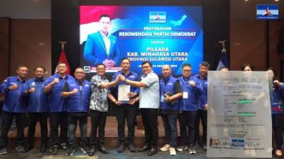 Joune-Kevin Kantongi B1-KWK DPP Partai Demokrat untuk Pilkada Minut 2024