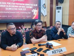 3 Bakal Pasangan Calon Gubernur dan Wagub Sulut Belum Memenuhi Syarat Administrasi