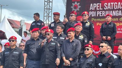 PDI Perjuangan Gelar Apel Satgas Cakra Buana di Sulut, Komarudin Watubun: Lawan Intimidasi, Jangan Takut!