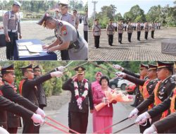 Sertijab, Kompol Makawaehe Jadi Wakapolres Mitra, Upacara Pedang Pora Purna Tugas Kompol Pandelaki