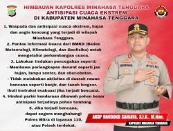 Kapolres Mitra Himbau Masyarakat Antisipasi Cuaca Ekstrem, Sediakan Layanan Call Center 110