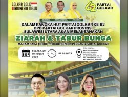 Peringati HUT Ke 62, DPD Partai Golkar Sulut Akan Ziarah dan Tabur Bunga  di Makam Tokoh-tokoh Senior
